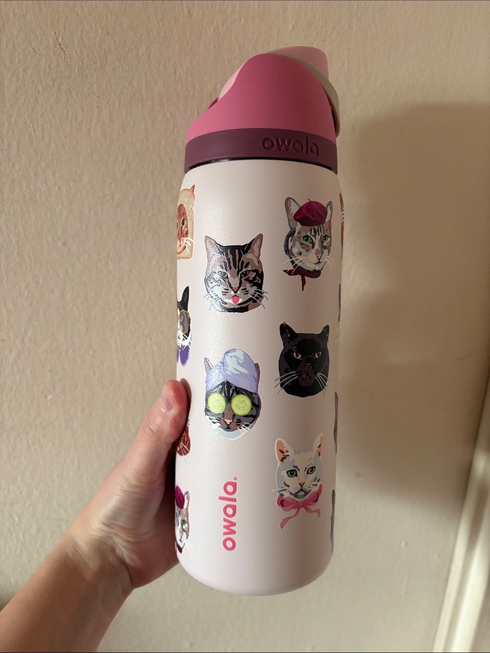Owala x Urban Outfitters Limited Edition Cat Collage Pink Free Sip Water Bottle